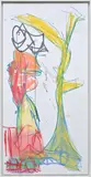 Untitled by Aaron Garber-Maikovska, 2016, ink and pastel on archival gator board, in artist's frame, sold Apr 2024
