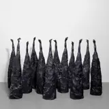Terence Koh, My Path to Heaven. Are You Blind Bastard GOD, 2007, wax, Styrofoam, plaster, matches and paint, in 12 parts
