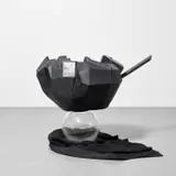 Bill Woodrow, Source Pot II, 1991, paint, bronze, rope, glass, glue, fabric and cardboard