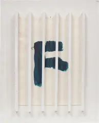 Richard Tuttle, Representation 4, 1984, wood collage and watercolour on paper on canvas