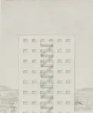Jim Shaw, Untitled (Building with stairs)