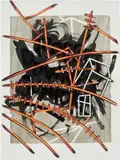 Charline Von Heyl, Untitled, 2007, woodcut, ink and gouache on paper