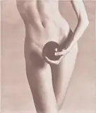 Stephane Graff, Nude with Sphere, 1988, silver gelatin print on canvas laid down on panel