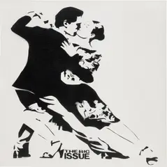 Blek le Rat, Last Tango (The Big Issue), 2007, spray paint on canvas