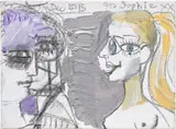 George Condo, Artist and Muse, 2015, acrylic and charcoal on canvas