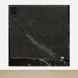 Sterling Ruby, BC (4186), 2013, collage, paint, bleach, glue and fabric on wood