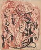 George Condo, Untitled, 1985, ink and chalk on paper