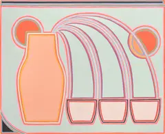Holly Coulis, Triple Pour Oranges, 2018, oil on linen