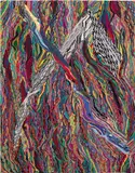 Jayson Musson, Black Bisector, 2015, mercerized cotton tapestry on canvas