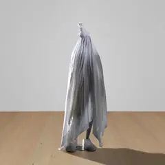 Marnie Weber, Ghost Clown, 2007, fibreglass mannequin, fabric and metal base