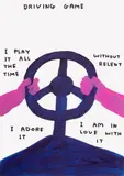 David Shrigley, Driving Game, 2018, acrylic on paper