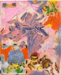 Untitled (inside a woman) by Daisy Parris, 2021, oil and collage on canvas, sold Nov 2024