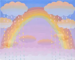 Amy Lincoln, Rainbow Rain Study 2, 2022, acrylic on paper