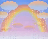 Amy Lincoln, Rainbow Rain Study 2, 2022, acrylic on paper