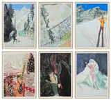 Peter Doig, Zermatt (D1), 2022, giclée print in colours on Cotton Smooth Rag paper, in artist's frames, in 6 parts