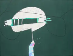 Rafa Macarrón, Untitled, 2021, acrylic, ink and paper collage on canvas