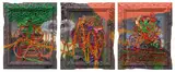 Jigger Cruz, Trinitarian Formula: Great Corners Through the Eyes of the Moths, 2015, oil and spray paint on canvas, in artist's frame with nails