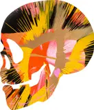Untitled by Damien Hirst, 2023, acrylic and glitter on paper, sold Nov 2024