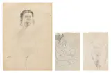 R.A. Sir Peter Blake, Three Works: Portraits of Women, 1955, graphite on paper