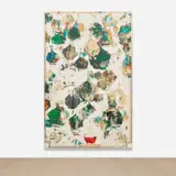Shahriar Ahmadi, Untitled, 2011, acrylic, graphite, coloured pencil and gold leaf on canvas