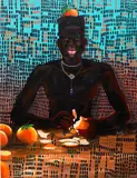 Ishmael Armarh, Orange Flint, 2022, acrylic on canvas