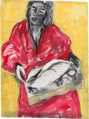 Cultural adaptation by Serge Attukwei Clottey, 2020, acrylic and pastel on paper, offered Nov 2024