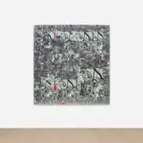 Brendan Lynch, Love Your Work, 2013, poster, aluminium leaf collage and acrylic on panel