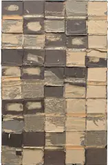 Samuel Levi Jones, Philosophy of "Right", 2014, deconstructed encyclopedia covers, thread and acrylic laid down on canvas