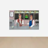 Loïc Devaux, He Must Work Very Hard, 2018, acrylic, oil pastel and paper on canvas