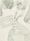 Jim Shaw, Dream Object: Dreamt of Drawing (Flying superheroes and gorilla)
