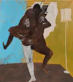 Shadi Al-Atallah, They Were Right, 2023, acrylic, ink, pencil and oil pastel on canvas