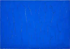 Philippe Pastor, La mer (bleu monochrome), 2014, pigments, adhesive, needles and bark on canvas