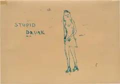 Stupid Drunk by Tracey Emin, 1994, monoprint and tape on paper, offered Sep 2024