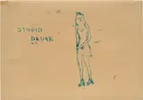 Tracey Emin, Stupid Drunk, 1994, monoprint and tape on paper