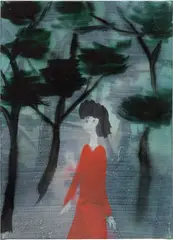 Yu Nishimura, A Girl In The Pinery, 2018, oil on canvas