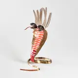 Jordy Kerwick, Hydra 'Dorothea', 2021, mammoth teeth, feathers and acrylic on bronze