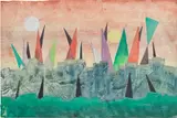 Conroy Maddox, Tank Trap, 1940, gouache and tape on paper