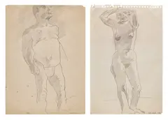 R.A. Sir Peter Blake, Two works: (i-ii) Untitled, 1954, (i-ii) graphite on paper