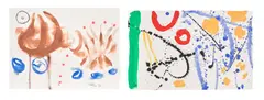 Roger Hilton, Two works: (i-ii) Untitled, 1973, (i) gouache and pastel on paper (ii) gouache and ink on paper
