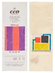 Jonathan Monk, Two works: Untitled, 2019, ink on receipt