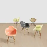 Charles Eames, Five 'DAW' Chairs, molded fibreglass