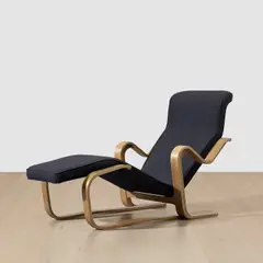 Chaise Longue by Marcel Breuer, 1936, fabric and wood, offered Sep 2024