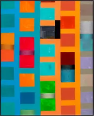 Brian Belott, Untitled, 2016, mixed media on Plexiglas, reverse-glass technique, in artist's frame