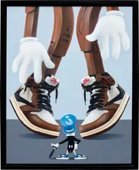 Brett Crawford, A R3al One, 2019, acrylic on panel, in artist's frame
