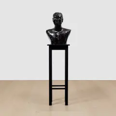 Carter, Likeness (although), 2010, fibreglass and resin bus on artist's wooden plinth