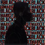 Ephrem Solomon, Silent Series 10, 2017, acrylic and printed paper collage on panel