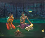 Ikeorah Chisom Chi-Fada, The Oathkeeper, 2022, acrylic and oil pastel on canvas