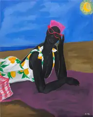 John Madu, Beach is Good 2, 2021, acrylic on canvas