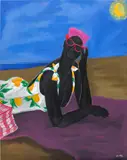 John Madu, Beach is Good 2, 2021, acrylic on canvas