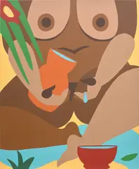 Bianca Nemelc, Mujer Y el Agua, 2019, acrylic on canvas